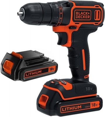 BLACK & DECKER Cordless Drill | BDCDC18B-QW | 18 V | 2x 1.5 Ah | Li-Ion