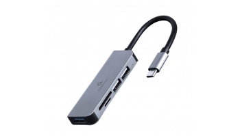 I/O HUB USB-C 3PORT+CR/UHB-CM-CRU3P1U2P2-01 GEMBIRD