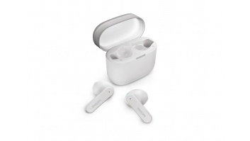 PHILIPS in-ear true bezvadu austiņas ar portatīvo uzlādes ietvaru, baltas