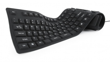 KEYBOARD FLEXIBLE USB ENG/BLACK KB-109F-B GEMBIRD