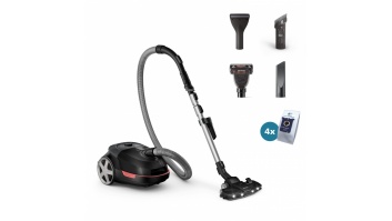 Vacuum Cleaner|PHILIPS|Bagged|900 Watts|Capacity 4 l|Noise 77 dB|Black|Weight 4.6 kg|XD6142/12