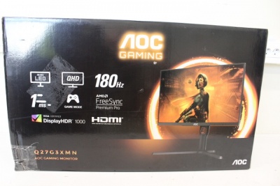 SALE OUT. AOC Gaming Q27G3XMN/BK 27", 2560x1440/1ms/250cd/m², HDMI, DisplayPort, Audio out | SALE OUT. AOC | Monitor | Q27G3XMN/BK | 27 " | VA | 16:9 | 180 Hz | 1 ms | 2560 x 1440 pixels | 700 cd/m² | HDMI ports quantity 2 | Black | Warranty 36 month(s) |