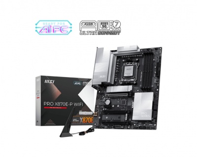 MSI PRO X870E-P WIFI | Processor family AMD | Processor socket AM5 | DDR5 UDIMM | Supported hard disk drive interfaces SATA, M.2 | Number of SATA connectors 4