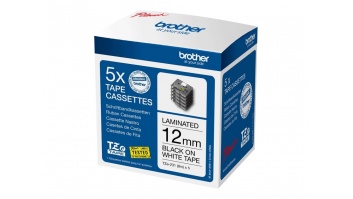 Brother TZE231M5 | Black on white | Laminated tape | 1.2 cm x 8 m