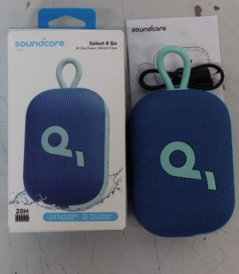 SALE OUT. Anker Soundcore Select 4 Go Bluetooth Speaker, Blue | Anker Soundcore | Portable Bluetooth Speaker | Select 4 Go | DEMO | 5 W | Bluetooth | Blue | Portable | Wireless connection