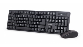 Gembird | Keyboard and mouse | KBS-W-01 | Keyboard and Mouse Set | Wireless | Mouse included | Batteries included | US | Black | 390 g | Numeric keypad