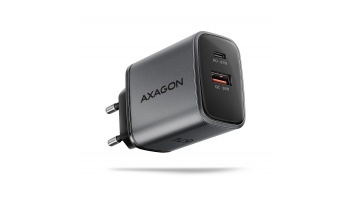 AXAGON ACU-PQ67 GaN Wall charger 67W, 2x port (USB-A + USB-C) PD3.0/PPS/QC4+/SFC 2.0/Apple, Black
