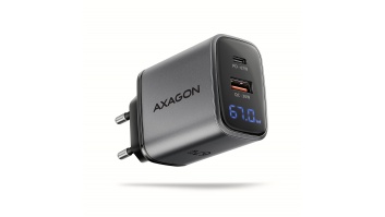 AXAGON ACU-PQ67D GaN Wall charger 67W, USB-A + USB-C, PD3.0/PPS/QC4+/SF, Black