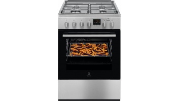 Electrolux gāzes plīts ar elektrisko cepeškrāsni, nerūsējoša tērauda ar pārklājumu pret pirkstu nospiedumiem, 60cm