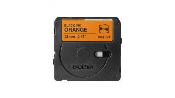 Brother BTAG-T31 | Black on Orange | Btag