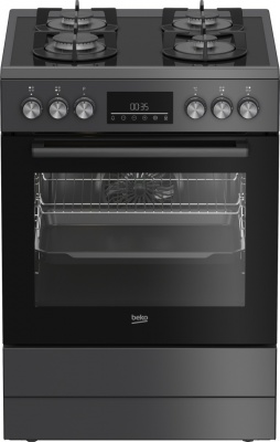 BEKO Cooker | FBM62330GADSN | Hob type Gas | Oven type Electric | Grey | Width 60 cm | Grilling | LED | Depth 60 cm | 72 L