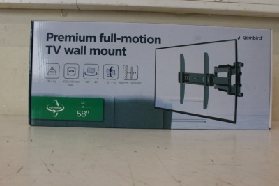 SALE OUT. Gembird WM-58ST-01 Premium full-motion TV wall mount, 32”-58” | Gembird Wall mount | WM-58ST-01 | Tilt, swivel, rotate | 32-58 " | Maximum weight (capacity) 36.4 kg | DAMAGED PACKAGING | Black