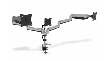 Digitus Desk Mount | Triple Monitor Gas Spring Mount DA-90363 | Adjustable Height, Tilt, Swivel | 15-27 " | Maximum weight (capacity) 3x6 kg | Silver