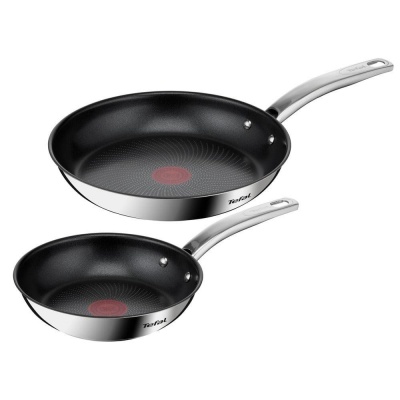 TEFAL | Pan Set | Intuition B817S255 | Frying | Diameter 20/26 cm | Suitable for induction hob | Fixed handle | Black/Silver