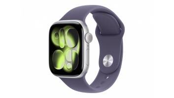 Apple Watch Series 11 GPS + Cellular 42mm Silver Aluminium Case with Purple Fog Sport Band - S/M | Apple