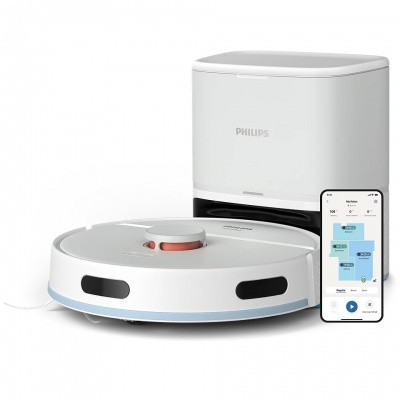 PHILIPS HomeRun 2000. sērijas Putekļsūcējs robots ar mazgāšanas funkciju, balts