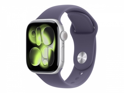 Apple Watch Series 11 GPS 42mm Silver Aluminium Case with Purple Fog Sport Band - S/M | Apple