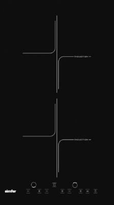 Hob | 3020 XEISP | Simfer Number of burners/cooking zones 2 | Induction | Touch control | Timer | Black
