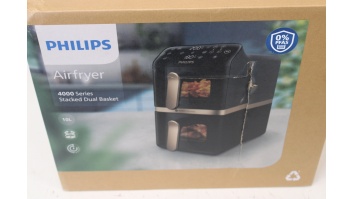 SALE OUT. Philips Dual Basket Airfryer | NA462/70 4000 Series | Power 2750 W | Capacity 10 L | Rapid Air technology | Black | DAMAGED PACKAGING, SCRATCHED ON SIDE