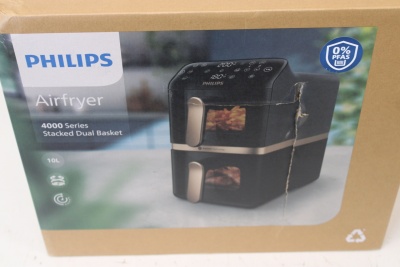 SALE OUT. Philips Dual Basket Airfryer | NA462/70 4000 Series | Power 2750 W | Capacity 10 L | Rapid Air technology | Black | DAMAGED PACKAGING, SCRATCHED ON SIDE