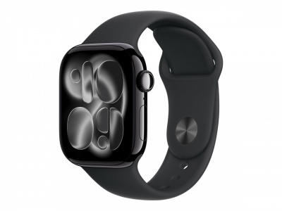 Apple Watch Series 11 GPS 42mm Jet Black Aluminium Case with Black Sport Band - S/M | Apple