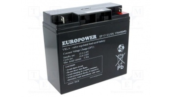 BATTERY 12V 17AH VRLA/EP17-12 EUROPOWER EMU