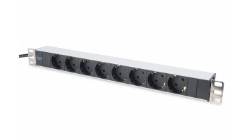 Digitus | Aluminum outlet strip with 8 safety outlets | DN-95401 | Sockets quantity 8