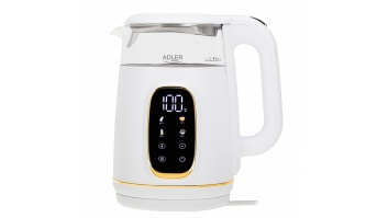 Adler Kettle with LED Display | AD 1305 | Electric | 2200 W | 1.7 L | Plastic | 360° rotational base | White/Gold