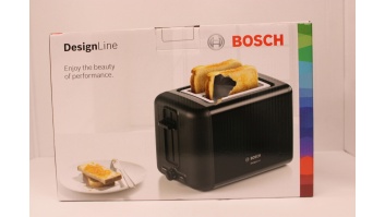 SALE OUT.  | Bosch DesignLine Toaster | TAT3P423 | Power 970 W | Number of slots 2 | Housing material Stainless steel | Black | DAMAGED PACKAGING