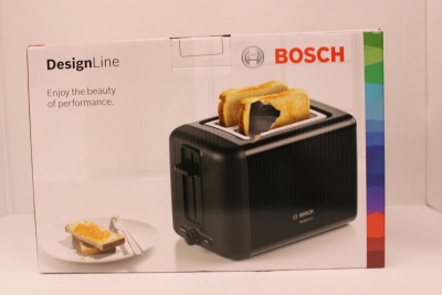 SALE OUT.  | Bosch DesignLine Toaster | TAT3P423 | Power 970 W | Number of slots 2 | Housing material Stainless steel | Black | DAMAGED PACKAGING