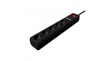 EnerGenie | Extension Cord with USB Charger, 5 outlets, 1.5 m, Black | SPG5-U2-5-02