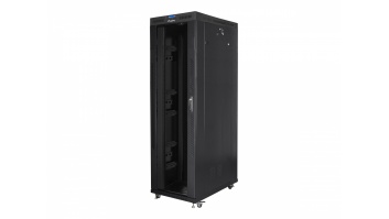 Lanberg | Rack cabinet 19" free-standing 42U/800x1200 (flat pack) with glass door, LCD | FF01-8242-12BL | Black