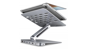 AXAGON Desk Mount | HMC-STND USB-C 5Gbps Stand and Hub 7in1 | Adjustable Height, Tilt | 10-16 " | Aluminum