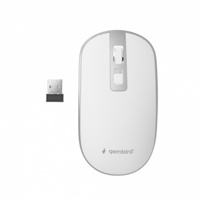 MOUSE USB OPTICAL WRL WHITE/SILVER MUSW-4B-06-WS GEMBIRD