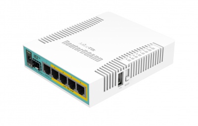 Mikrotik Wired Ethernet Router RB960PGS, hEX PoE, CPU 800MHz, 128MB RAM, 16MB, 1xSFP, 5xGigabit LAN, 1xUSB, Power Output On ports 2-5, Ourput: 1A max per port; 2A max total, RouterOS L4 | hEX PoE Router | RB960PGS | No Wi-Fi | 10/100/1000 Mbit/s | Etherne