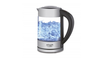 Adler | Kettle | AD 1247 | With electronic control | 1850 W | 1.7 L | Stainless steel/Glass | 360° rotational base | Stainless steel/Transparent