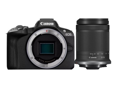 Canon | EOS R50 - digital camera RF-S 18-150mm F3.5-6.3 IS STM lens | Megapixel 24.2 MP | ISO sensitivity (max) ISO 51200 | Wi-Fi | Automatic, manual | CMOS | Black