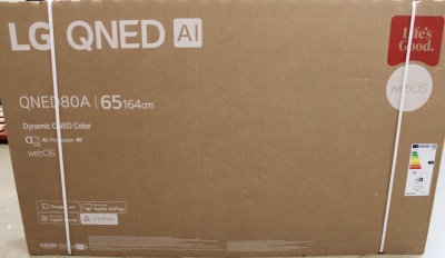 SALE OUT. LG 65QNED80A3A | 65 | Smart TV | webOS | UHD | DAMAGED PACKAGING
