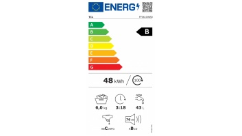 TCL Washing machine | FF0610WB0 | Energy efficiency class B | Front loading | Washing capacity 6 kg | 1000 RPM | Depth 45 cm | Width 60 cm | LED | Steam function | White