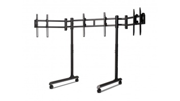 Next Level Racing Floor stand | Round Tube Freestanding Single Monitor Stand | Up to 3x43 " | Height adjustment, Tilt | Maximum weight (capacity) 50 kg | Black