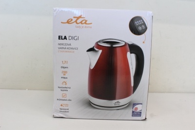 SALE OUT. ETA | Kettle | Ela Digi ETA959890010 | Electric | 2200 W | 1.7 L | Stainless steel | 360° rotational base | Red | DAMAGED PACKAGING