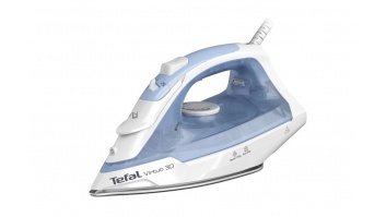TEFAL Steam Iron | FV2C41E0 Virtuo | Steam Iron | 2000 W | Water tank capacity 240 ml | Continuous steam 27 g/min | Steam boost performance 120 g/min | Blue/White