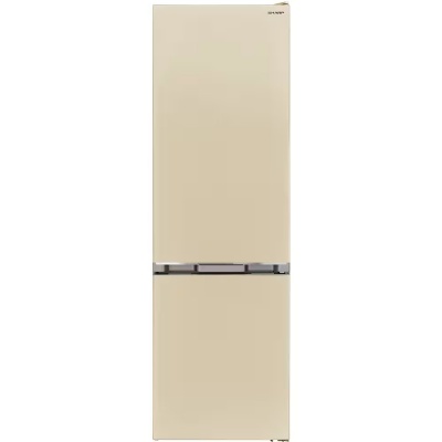SHARP ledusskapis ar saldētavu, 360l, 201 cm, bēšs