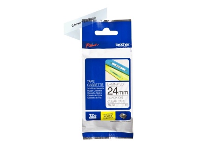Brother | TZE-151 Laminated Tape | Black on Clear | TZe | 8 m | 2.4 cm