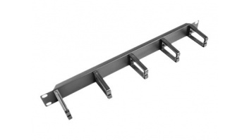 Lanberg 19" cable management panel with 5 plastic holders 1U type B | AK-1202-B | Black