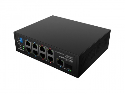 Lanberg Switch PoE 4xBT 4xAT SFP/ETH Din Unmanagment Fast Ethernet | ILFE-8P-1GE-1S-120 | Unmanaged | Din rail, Rack