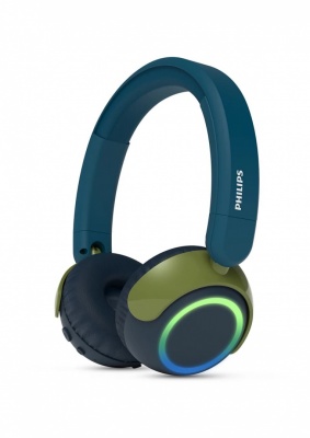 PHILIPS on-ear austiņas ar Bluetooth bērniem, zilas/zaļas