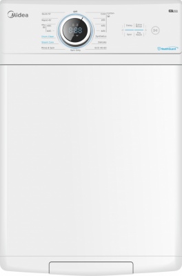 Midea | Washing Machine | MF100T60B/W-HR | Energy efficiency class A | Top loading | Washing capacity 6 kg | 1200 RPM | Depth 61 cm | Width 40 cm | Display | LED | Steam function | White