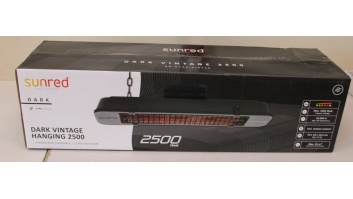 SALE OUT. Sunred RD-DARK-VIN25H Heater, Dark Vintage Hanging, Power 2500 W, Black | SUNRED Heater | RD-DARK-VIN25H, Dark Vintage Hanging | Infrared | 2500 W | Black | DAMAGED PACKAGING | IP44