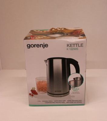 SALE OUT. Gorenje Kettle | K15DWS | Electric | 2200 W | 1.5 L | Stainless steel | 360° rotational base | Stainless Steel | DAMAGED PACKAGING